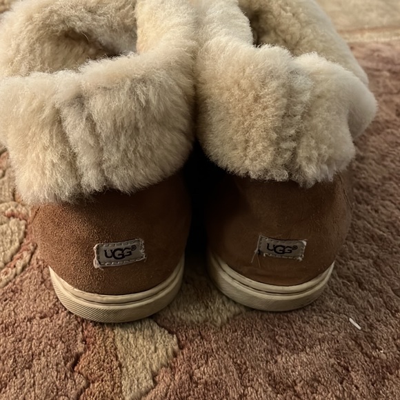 UGG CROFT HIGH TOP SNEAKER CHESTNUT BOOT BOOTIE SHEEPSKIN LEATHER SZ 12 - Picture 7 of 11